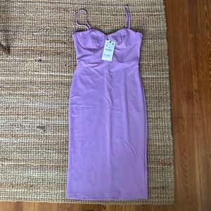 LILAC BODY CON MIDI DRESS SZ M